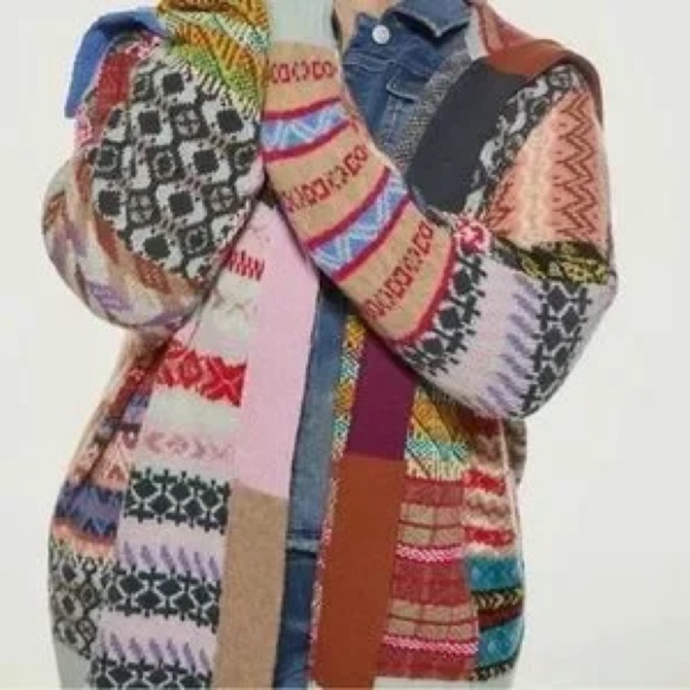 Anthropologie Pilcro Colorful Patterned Cardigan - Picture 8 of 9